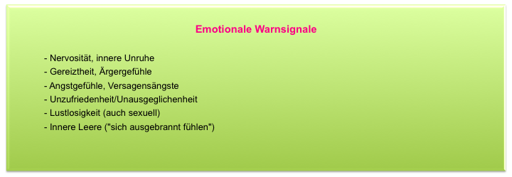 Emotionale Warnsignale