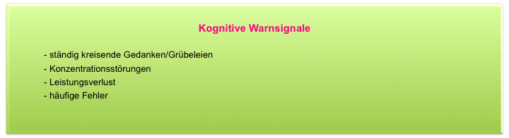 Kognitive Warnsignale